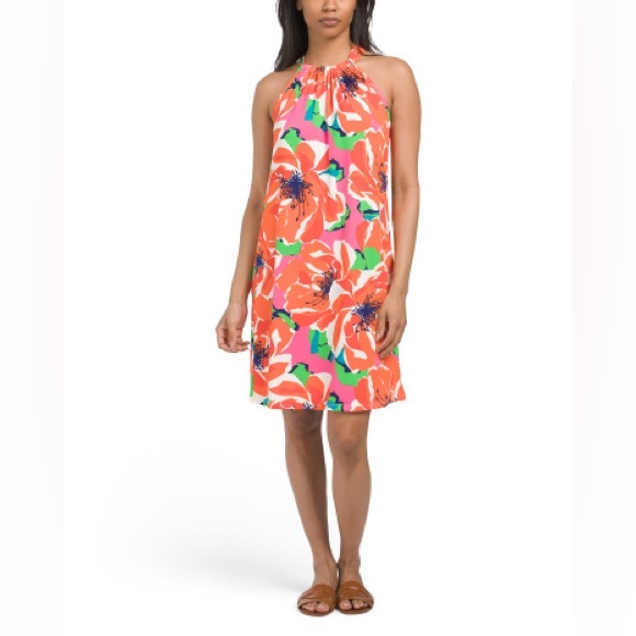 TRINA TRINA TURK Juju Botanical Medley Halter Mini Dress NWT - Picture 1 of 3